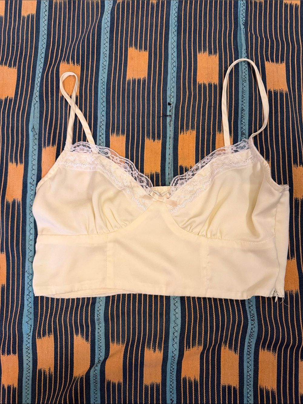 Princess Polly Cream Lace-Trim Bralette